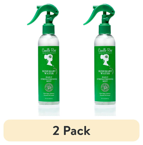 (2 pack) Camille Rose Rosemary Water Daily  Refresh & Hydrate Strengthening Mist Spray with Rosemary Oil & Peppermint Oil, 8oz
