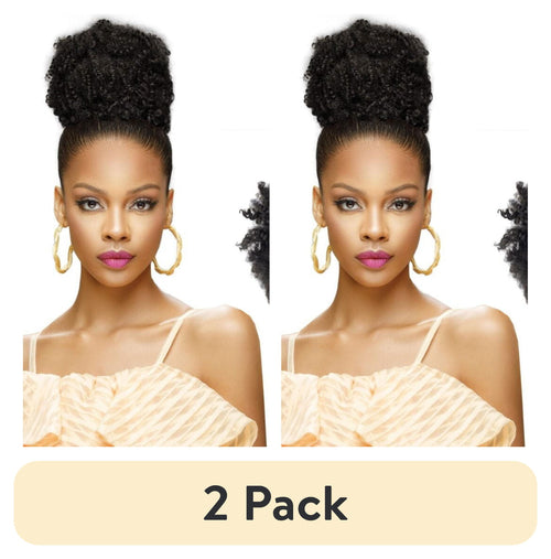 (2 pack) Darling Kinky Curly Afro Puff Drawstring Ponytail, #1B, Female, Adult