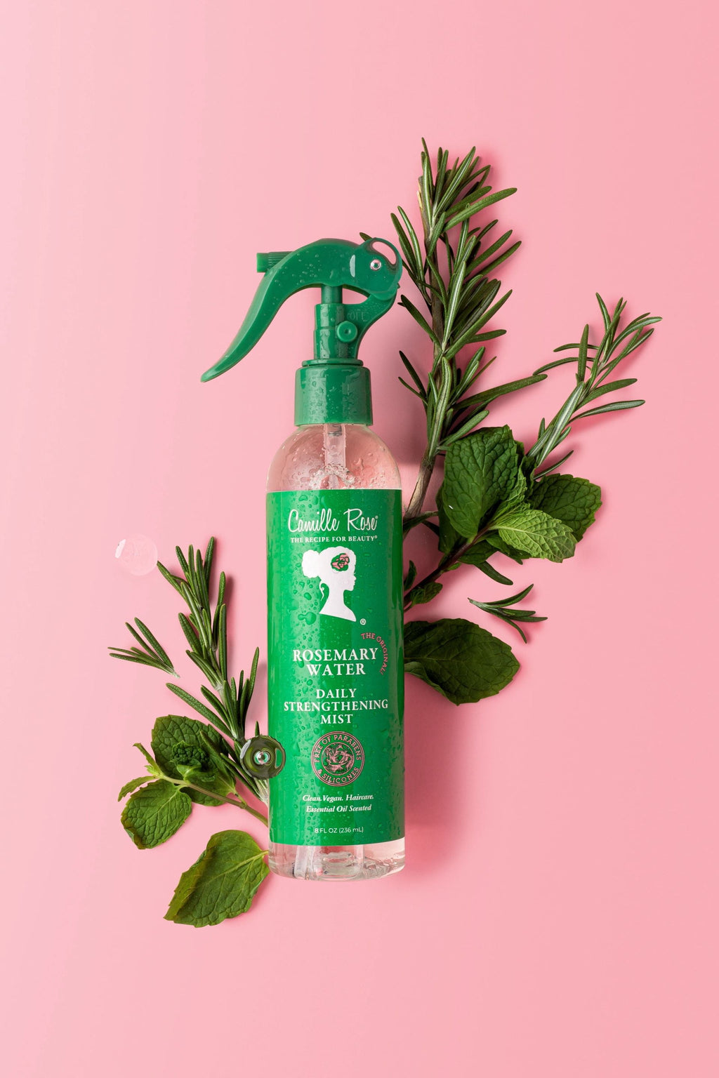 (2 pack) Camille Rose Rosemary Water Daily  Refresh & Hydrate Strengthening Mist Spray with Rosemary Oil & Peppermint Oil, 8oz