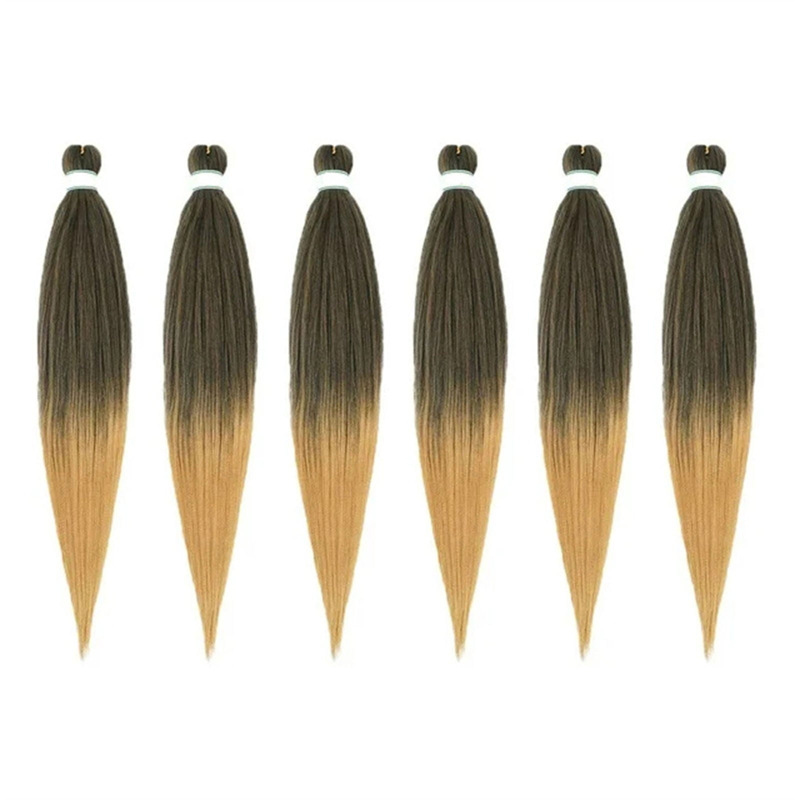 6-Piece Pre Stretched Braiding Hair, 90g/Pack, Soft Synthetic Fiber, Hot Water Set, Natural Hair Extension for Braids, Crochet, LOCs, No Shedding, Easy to Install, 22 Inch, For Women Wedding, Hallow