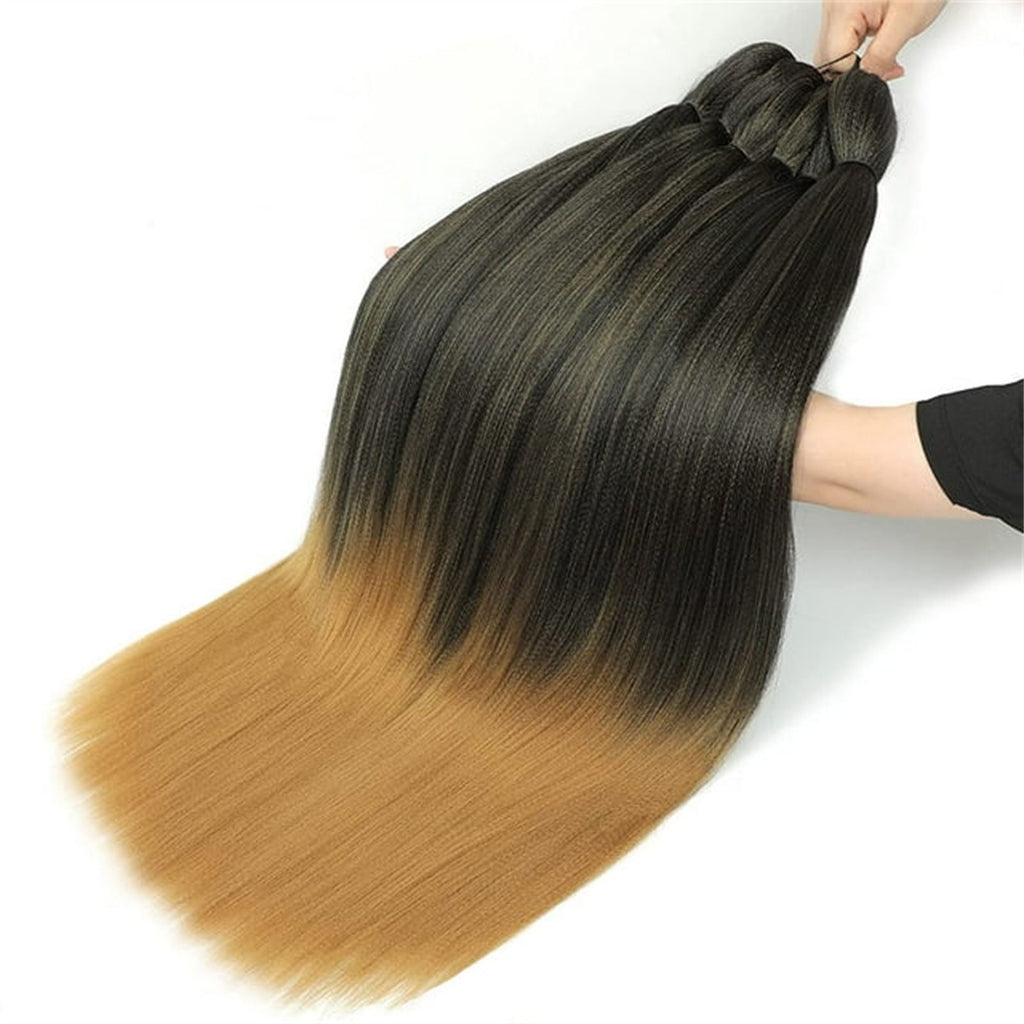 6-Piece Pre Stretched Braiding Hair, 90g/Pack, Soft Synthetic Fiber, Hot Water Set, Natural Hair Extension for Braids, Crochet, LOCs, No Shedding, Easy to Install, 22 Inch, For Women Wedding, Hallow